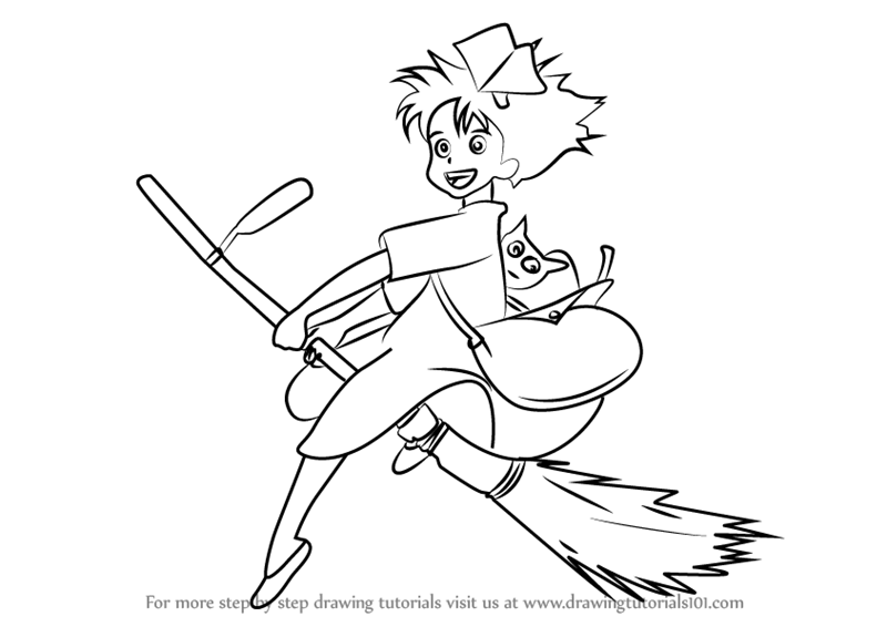 800x566 learn how to draw kiki from kiki's delivery service - Service Drawing