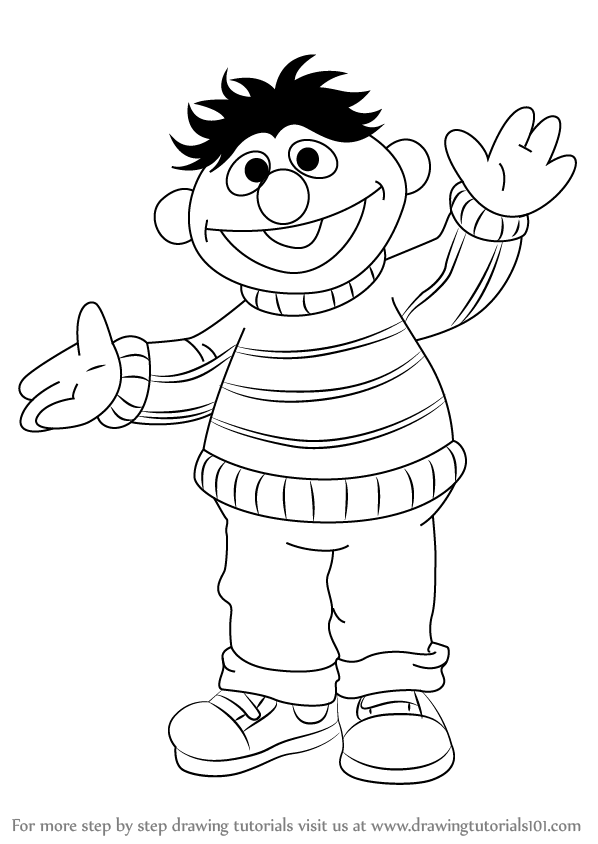 598x844 learn how to draw ernie from sesame street - Sesame Street Drawing