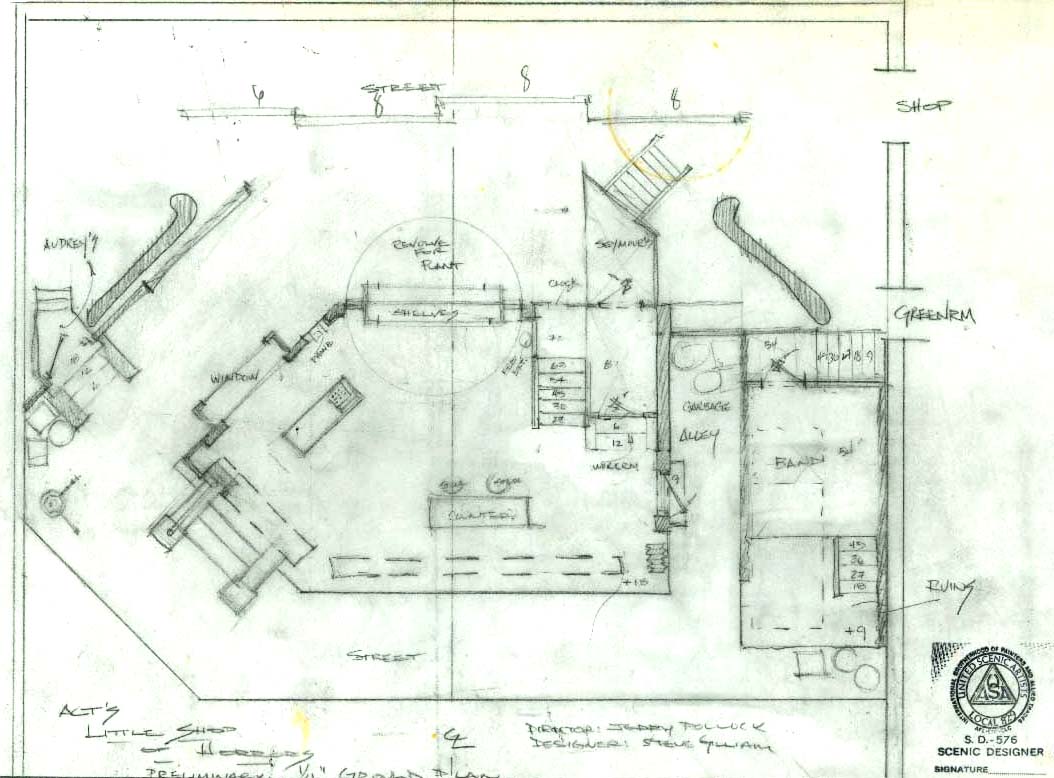 1054x778 Little Shop Of Horrors Slg Design - Set Design Drawing