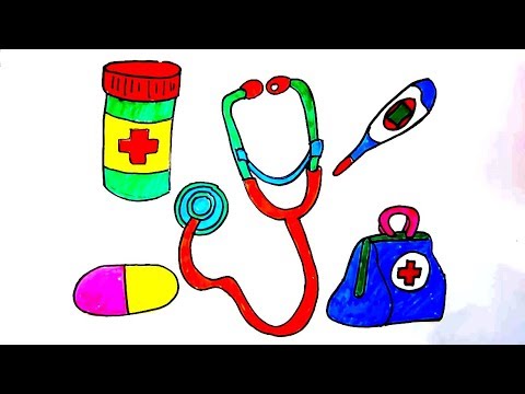 480x360 How To Draw Doctor Set Drawings For Kids Coloring Pages - Set Of Drawings