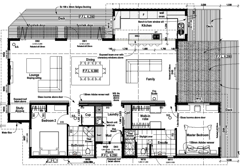 800x550 the pakawau, bedroom passive solar beach home - Set Of Drawings