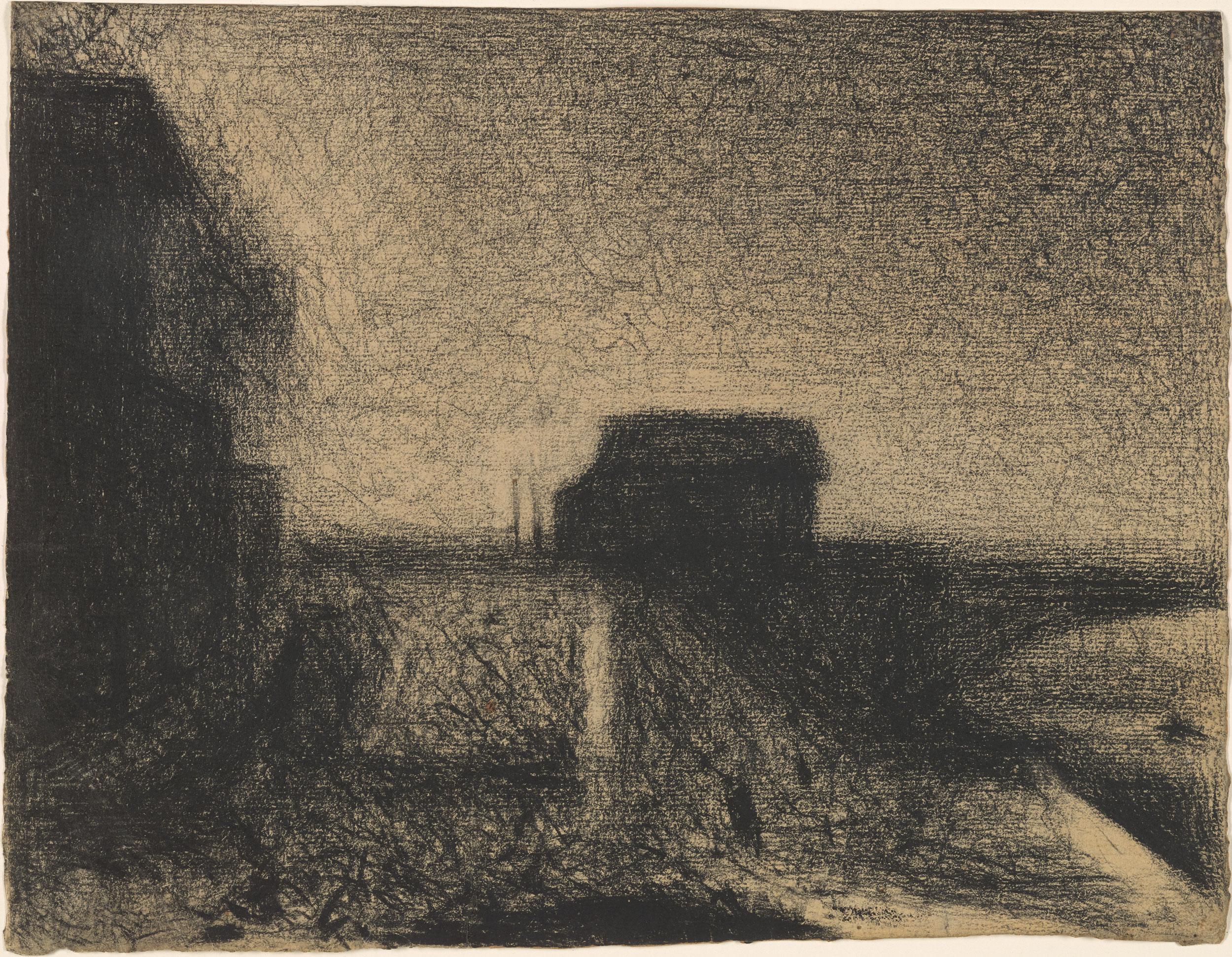 2500x1942 georges seurat approach to the bridge - Seurat Drawings