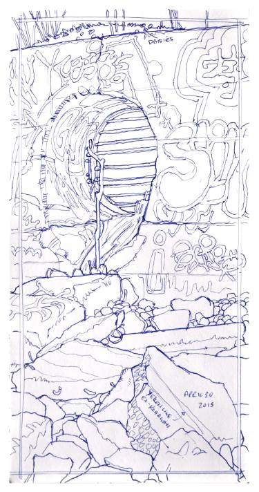 375x712 graffiti sewer drawing - Sewer Drawing