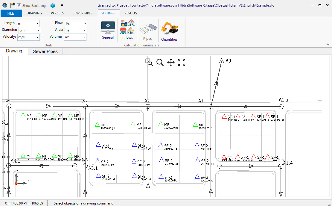 1110x688 the sanitary sewer design software hidrasoftware - Sewer Drawing