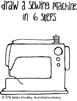 299x393 learn to draw a sewing machine in steps how the draw - Sewing Drawing