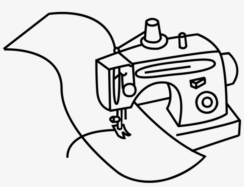820x630 vector illustration of sewing machine stitches fabric - Sewing Drawing