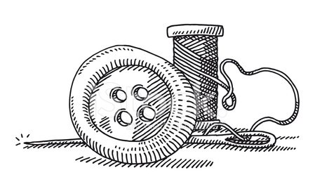449x269 button sewing kit drawing stock vectors - Sewing Drawing