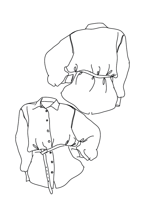 600x900 classic shirt pdf sewing pattern - Sewing Drawing