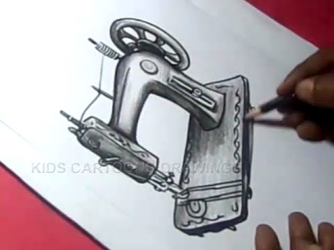 480x360 how to draw tailoring machine drawing for kids - Sewing Machine Drawing