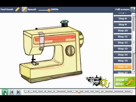 480x360 how to draw a sewing machine - Sewing Machine Drawing