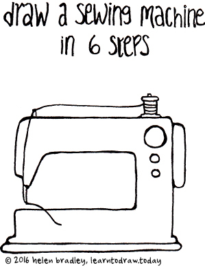 299x393 learn to draw a sewing machine in steps learn to draw - Sewing Machine Drawing