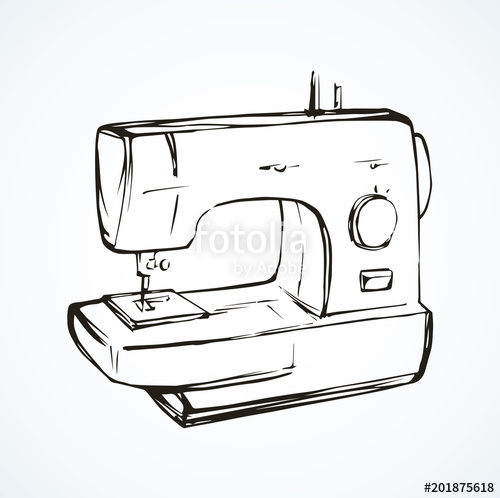 500x498 sewing machine vector drawing stock image and royalty free - Sewing Machine Drawing