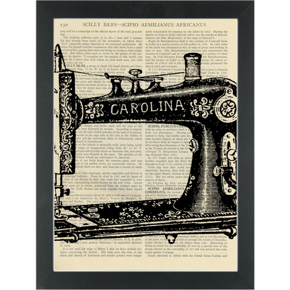 570x570 vintage sewing machine drawing dictionary art print - Sewing Machine Drawing