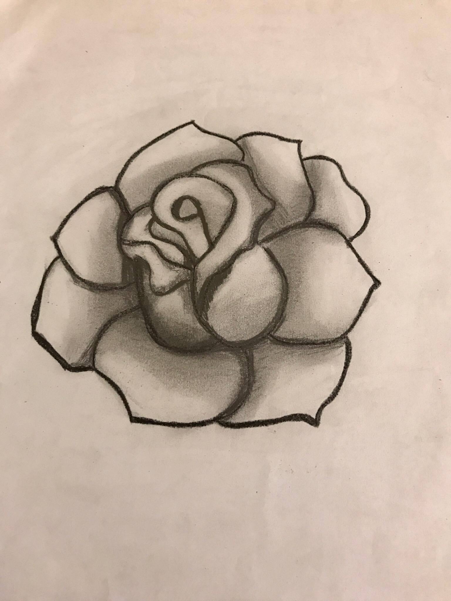 Shaded Rose Drawing at PaintingValley.com | Explore collection of ...