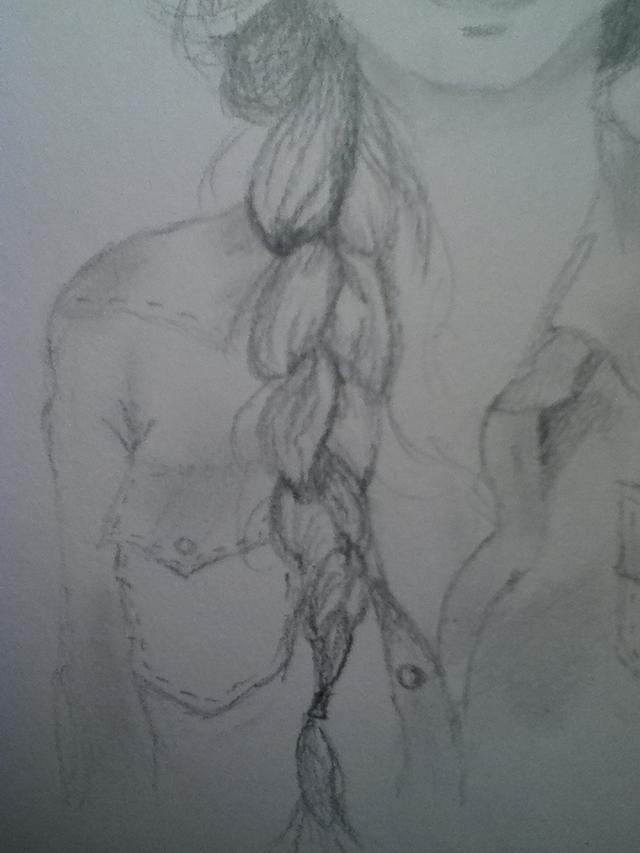 640x853 How To Draw A Braid - Shading Drawing