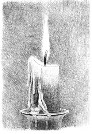 300x435 How To Draw A Candle + Some Tips On Shading Drawing Sketching - Shading Drawing