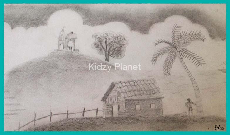784x463 Pencil Shading Landscape Scenery - Shading Landscape Drawing