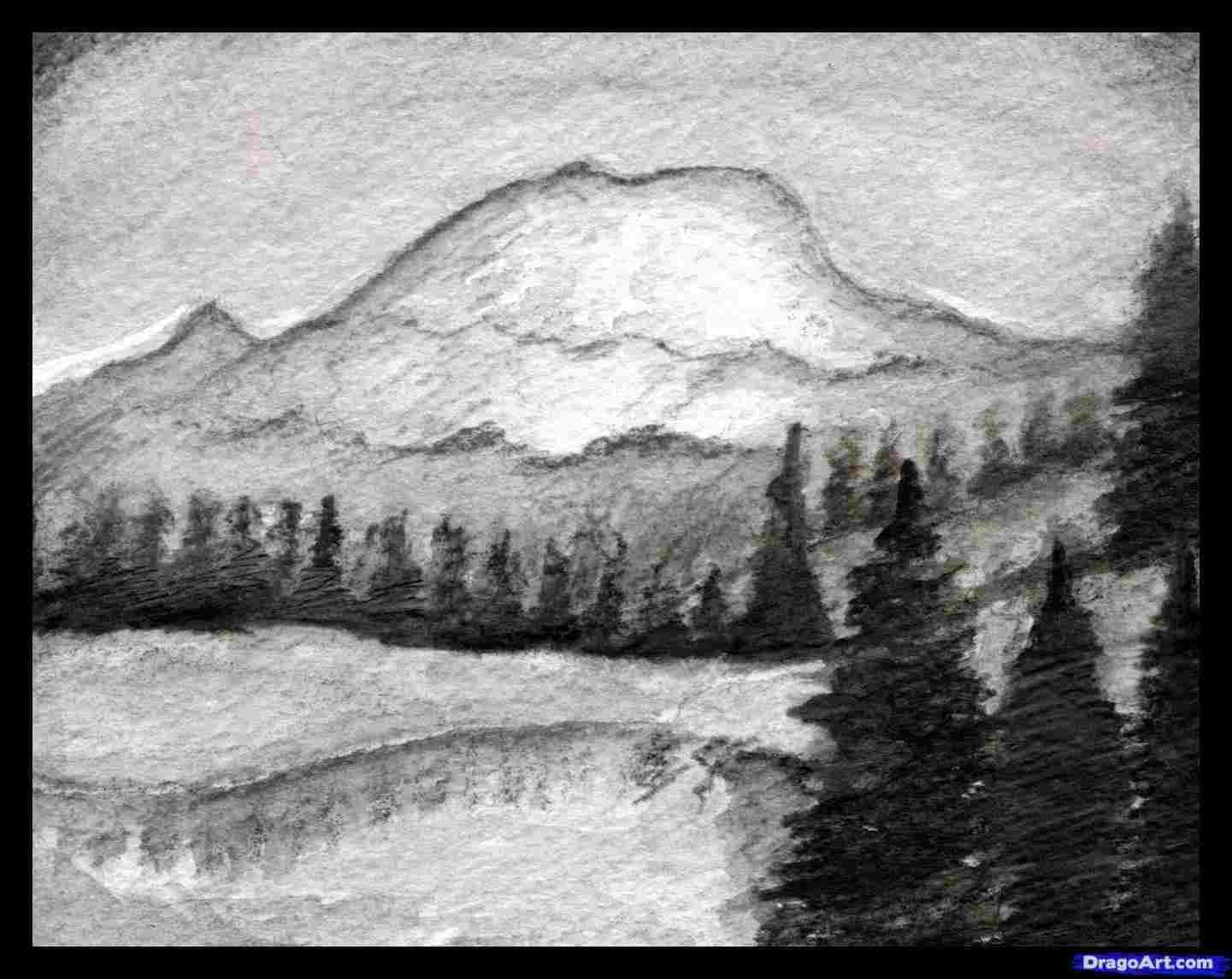 Mountain Landscape Drawing with pencil, Easy Pencil Drawing - Çocuk  Gelişimi, Çocuk Eğitimi, Çocuk Psikolojisi,