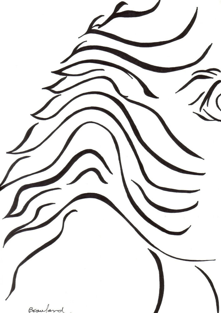 707x1000 Original Art Signed Ink Drawing - Shadow Man Drawing