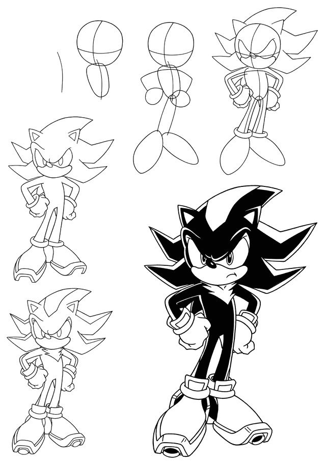 640x911 how to draw sonic and the characters!including sonic pictures - Shadow The Hedgehog Drawing