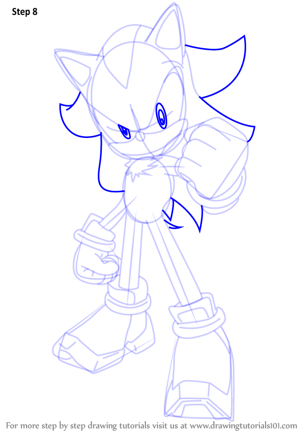 600x846 learn how to draw shadow the hedgehog from sonic the hedgehog - Shadow The Hedgehog Drawing