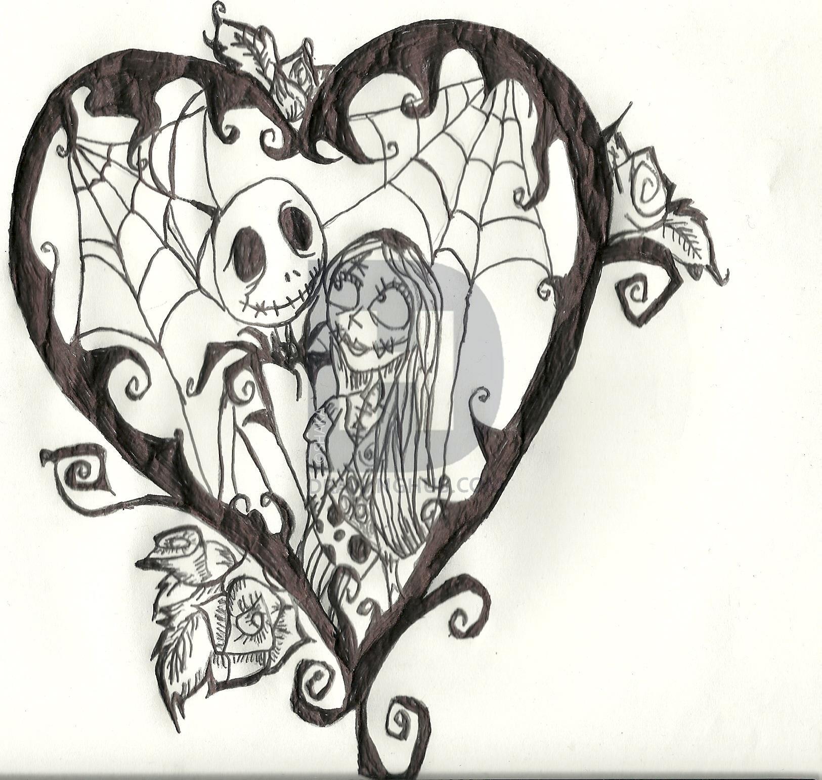 1625x1543 jack and sally drawing - Shaka Drawing