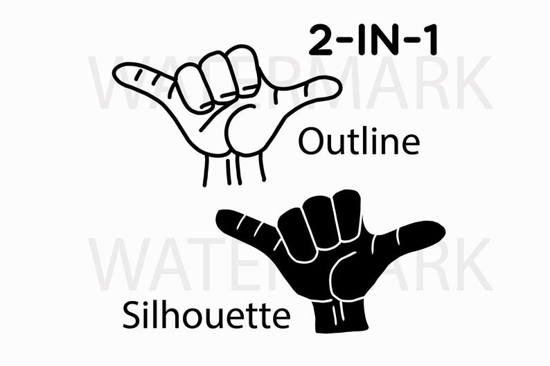 794x529 shaka brah design a silhouette and outline version png etsy - Shaka Drawing