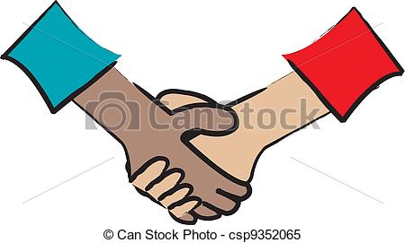 450x271 Handshake Simple Cartoon Drawing Of Two Multicultural People - Shaking Hands Drawing
