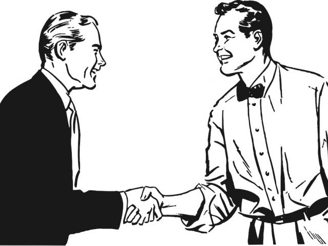 640x480 Two People Shaking Hands Drawing - Shaking Hands Drawing