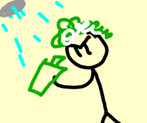 300x250 Man Is Angry With Green Shampoo Drawing - Shampoo Drawing