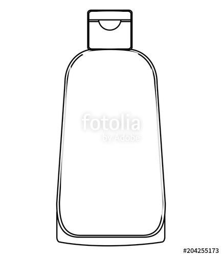 434x500 plastic bottle for cosmetic packaging for shampoo vector - Shampoo Drawing