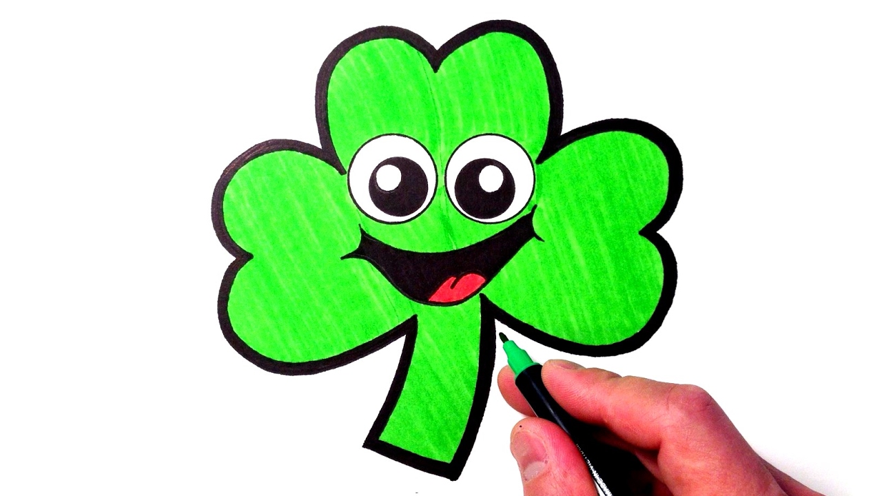 1280x720 how to draw a cute shamrock - Shamrock Drawing