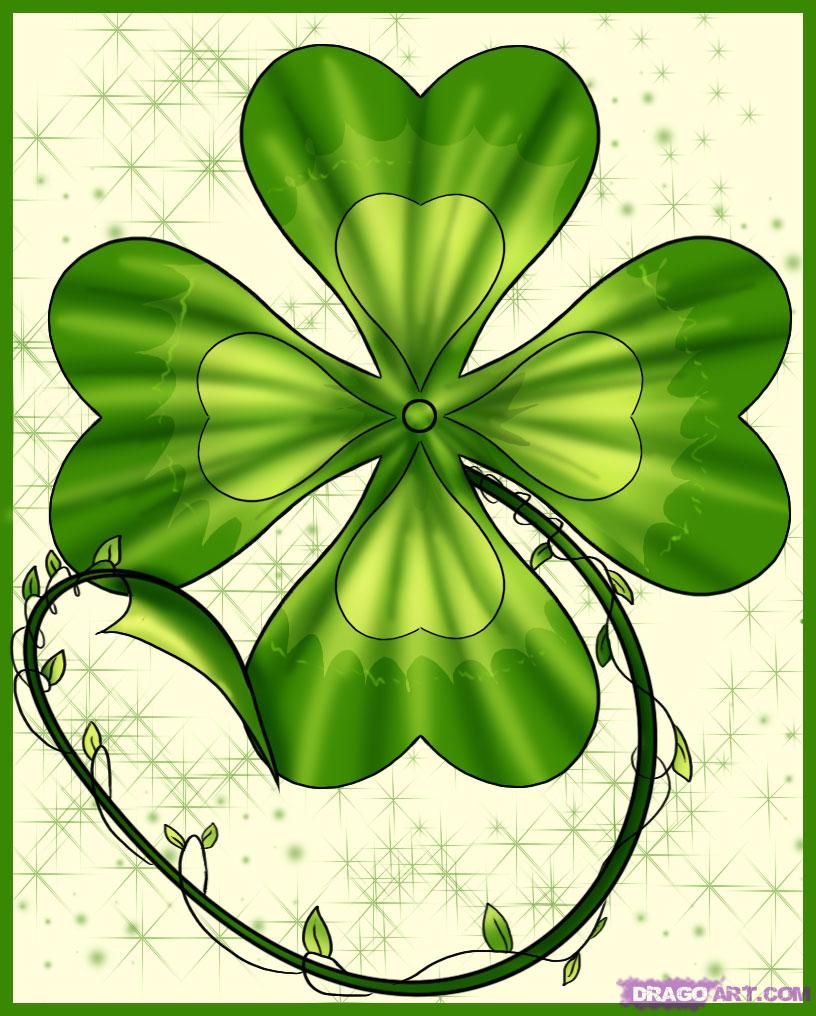 816x1016 how to draw a shamrock, step - Shamrock Drawing