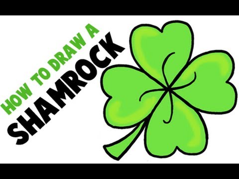 480x360 how to draw a shamrock or four leaf clover for saint patrick's day - Shamrock Drawing