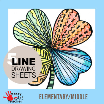 350x350 pack shamrock line drawing worksheet for elementarymiddle - Shamrock Line Drawing
