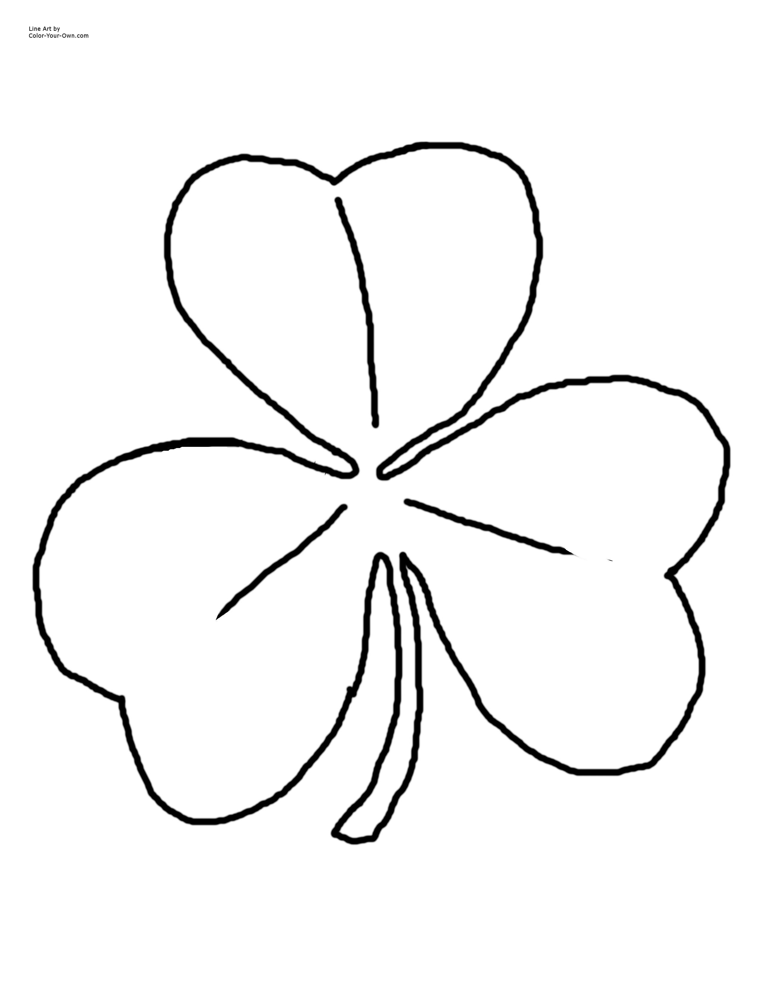 2550x3300 shamrock coloring - Shamrock Line Drawing