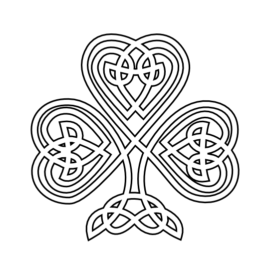 555x555 shamrock drawing flower for free download - Shamrock Line Drawing