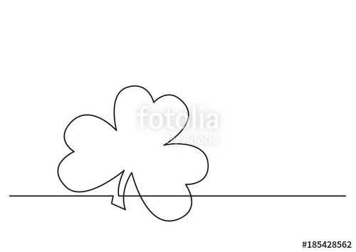 500x354 one line drawing of isolated vector object - Shamrock Line Drawing