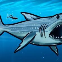 220x220 how to draw how to draw megalodon, megalodon shark - Shark Drawing