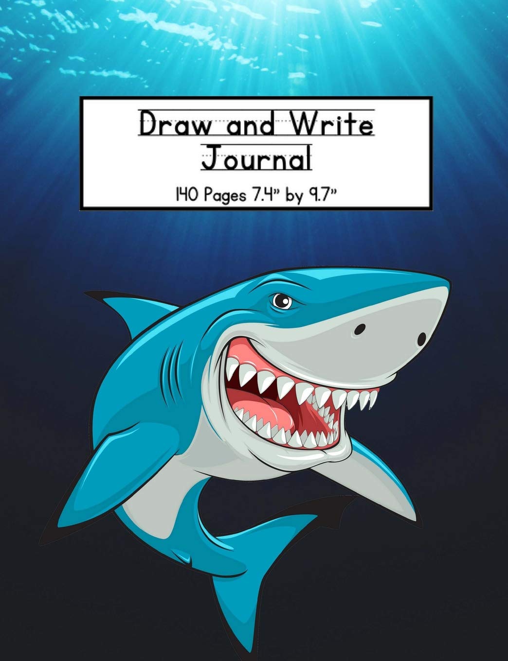 1044x1360 shark draw and write journal composition book for kids - Shark Drawing
