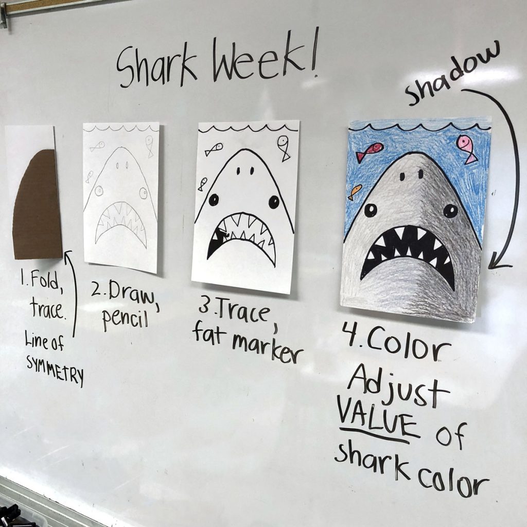 1024x1024 Simple Shark Drawing Art Projects For Kids - Shark Drawing