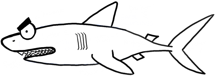 700x248 How To Draw A Cartoon Shark With Step - Shark Drawing Easy