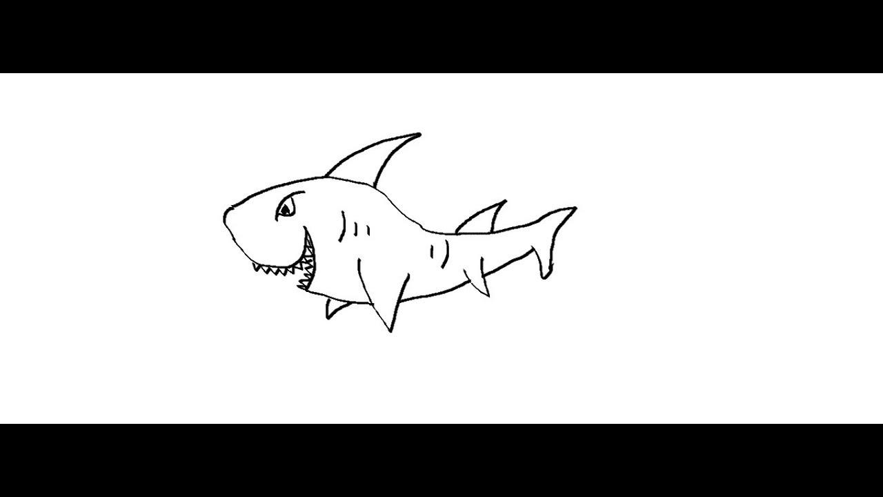 1280x720 Easy Kids Drawing Lessons How To Draw A Shark For Kids - Shark Drawing For Kids