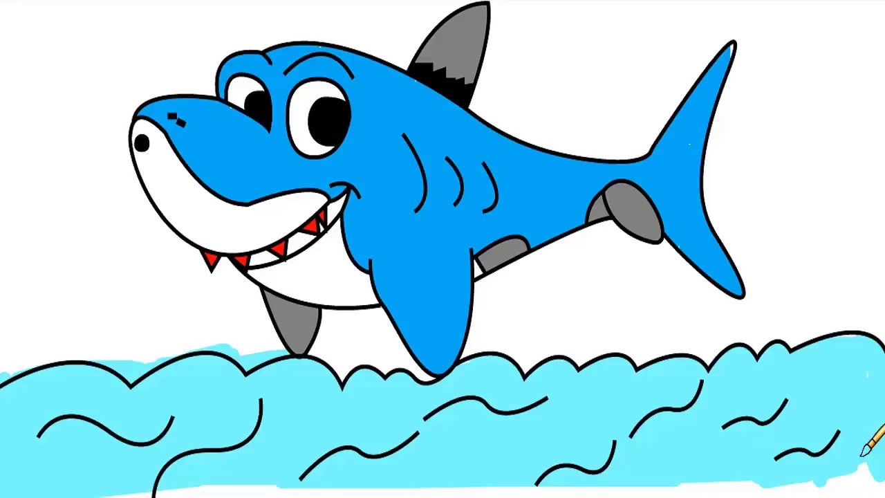 1280x720 how to draw shark for kids how to draw a hammerhead shark - Shark Drawing For Kids