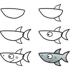 225x225 Drawing A Cartoon Shark In Art Drawings, Fish Drawings, Art - Shark Drawing For Kids