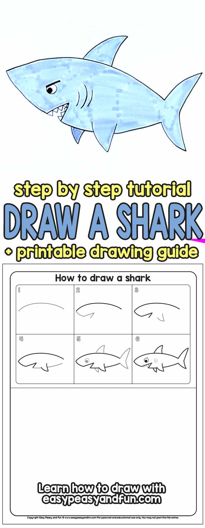 700x1800 How To Draw A Shark - Shark Drawing Images
