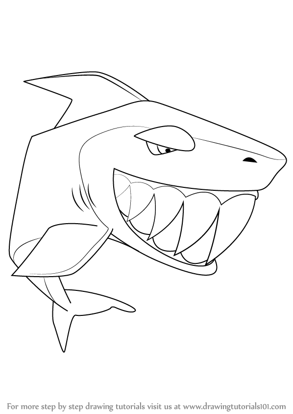 598x844 Learn How To Draw Shark From Animal Jam - Shark Drawing Step By Step