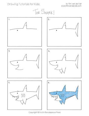 350x453 Learn How To Draw A Shark In This Easy Step - Shark Drawing Step By Step