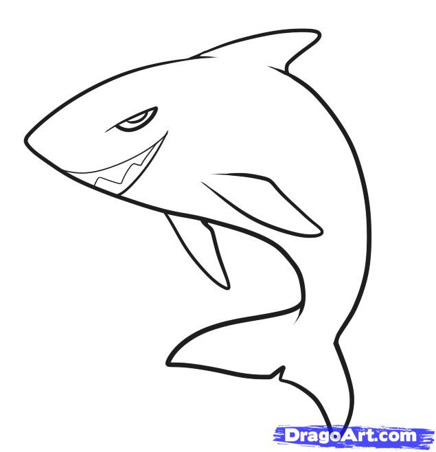 635x658 Step How To Draw A Shark For Kids - Shark Drawing Step By Step