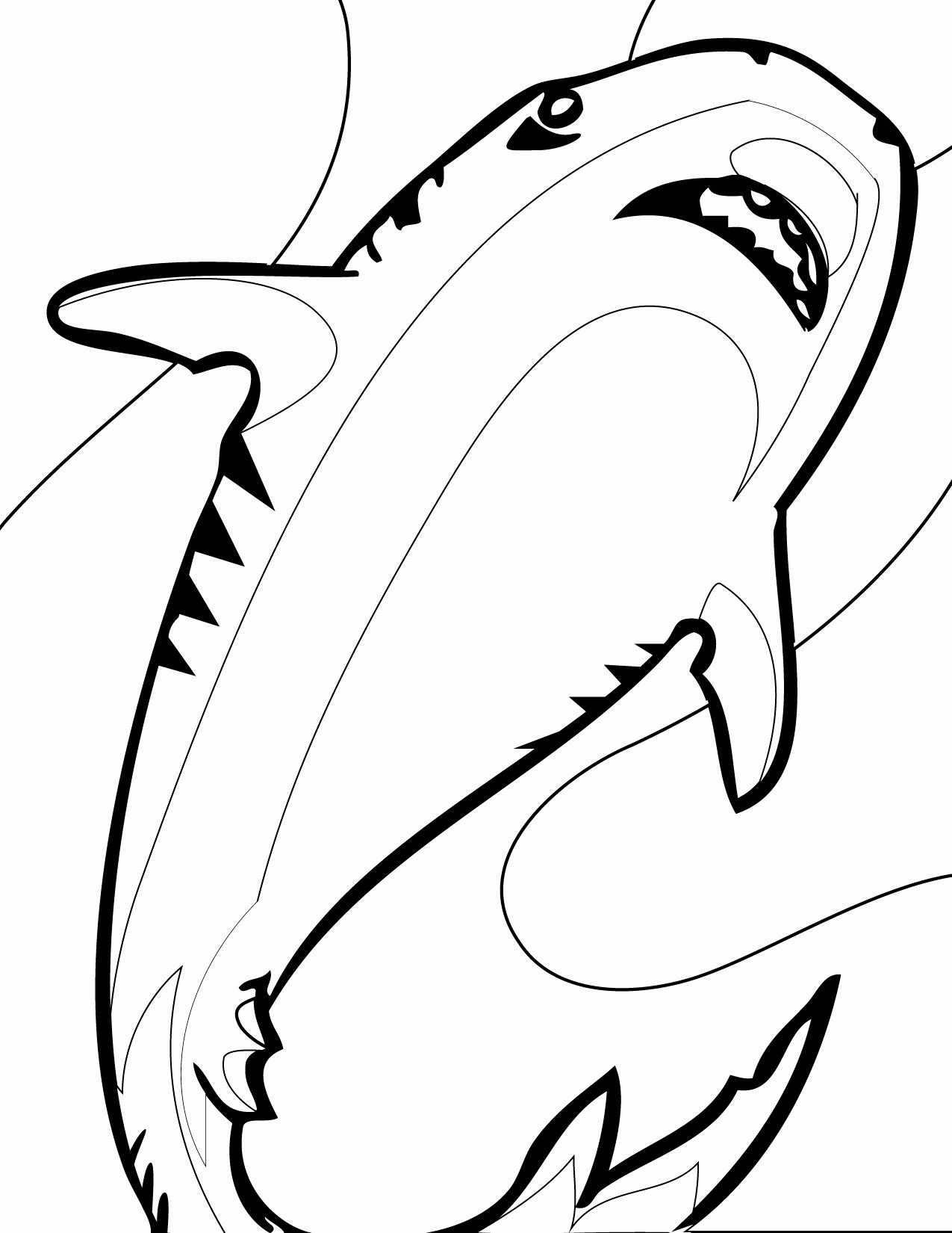 1275x1650 Huge Collection Of 'shark Drawing Template' Download More Than - Shark Drawing Template